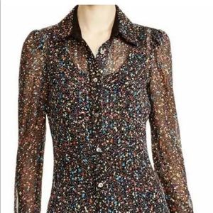 DVF Silk Confetti Blouse Size 6